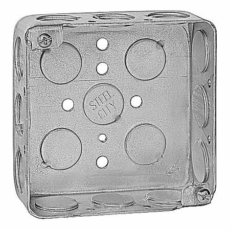 STEEL CITY Electrical Box, 21 cu in, Square Box, Steel, Square 521511/2-30